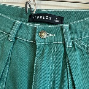 Lioness Green Denim Jeans Vibrant Style